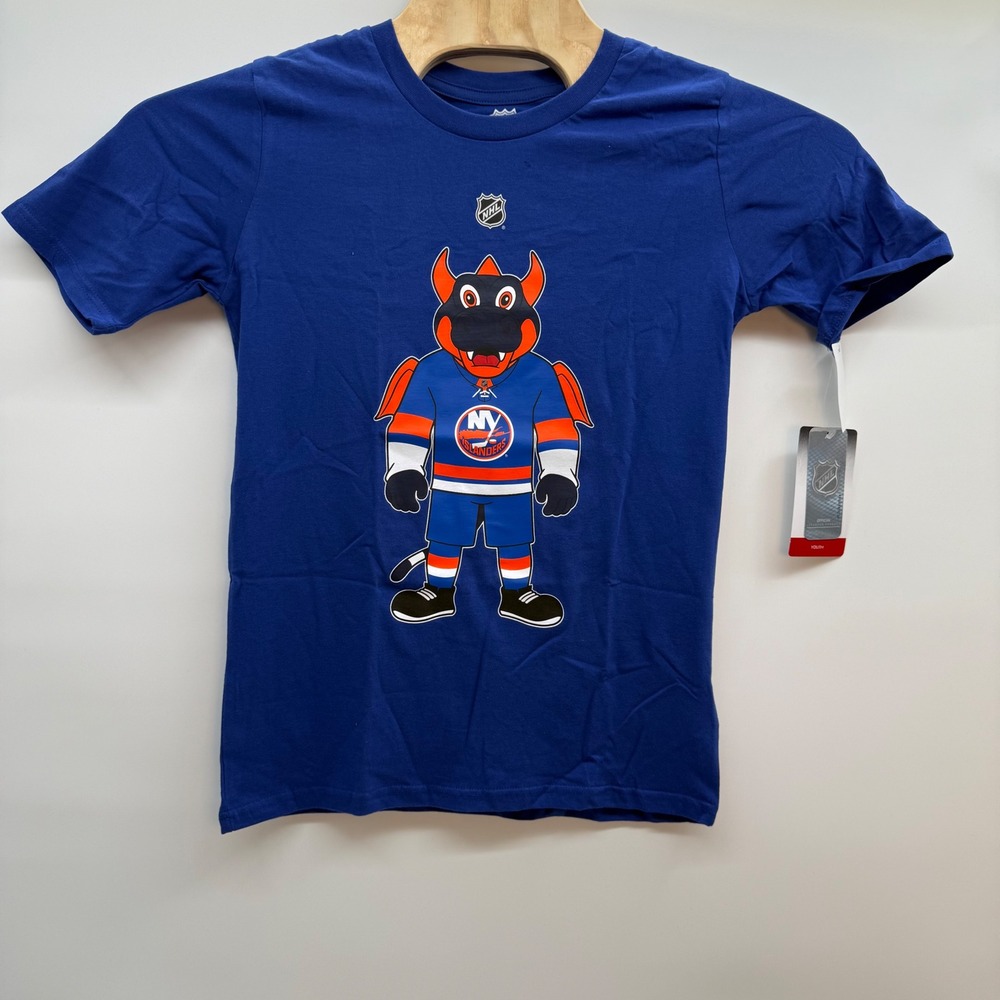 NHL New‎ York Islanders Sparky the Dragon Youth T Shirt Blue L 14/16